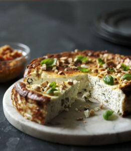 Herb and Ricotta Cheesecake Recipe with Roasted Tomato Pesto